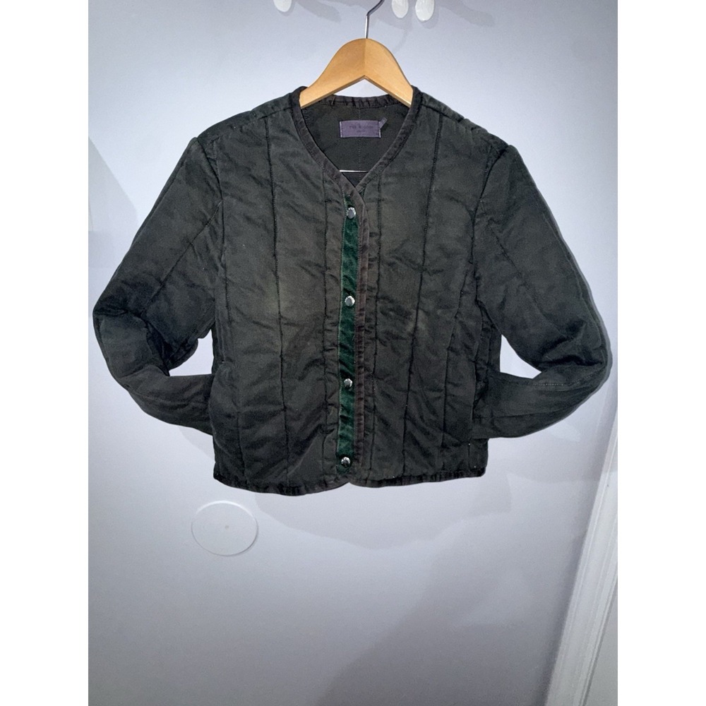 RAG & BONE Liner Quilted Slub Cotton Canvas Jacket Army Green Size Small Boho